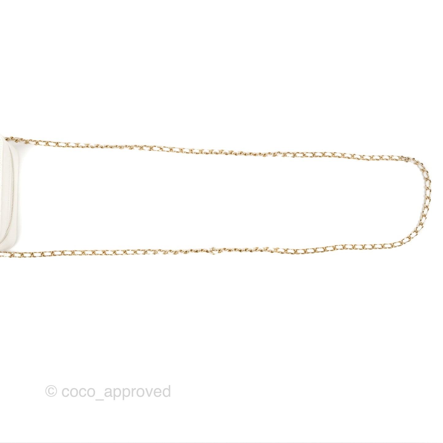 Chanel Mini Quilted Camera Case White Caviar Gold Hardware