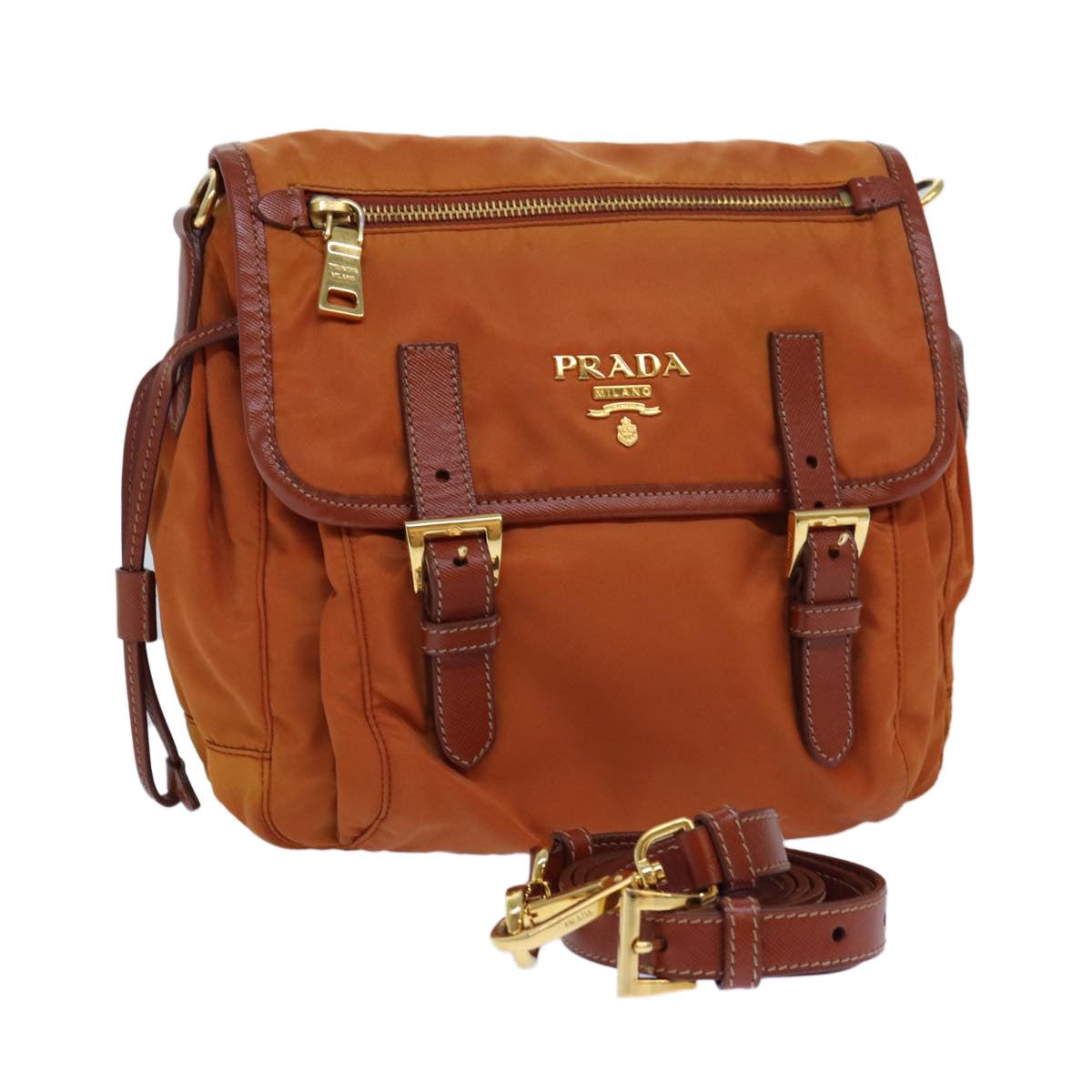 Luxury Prada Shoulder Bag Nylon Orange  83488