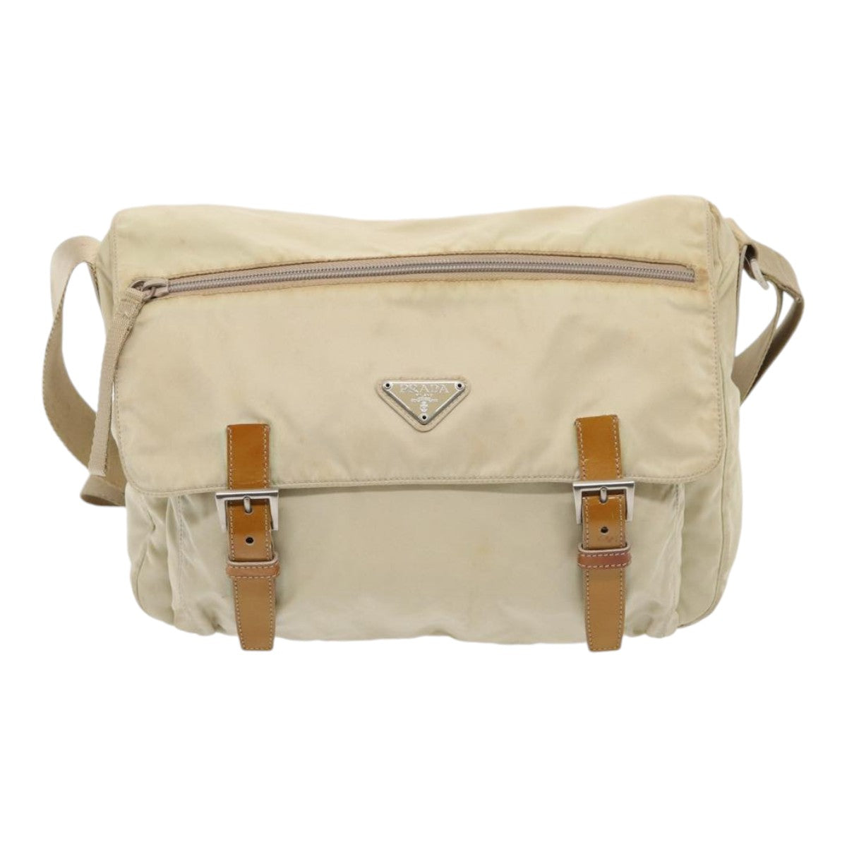 Luxury Prada Shoulder Bag Nylon Beige  83489