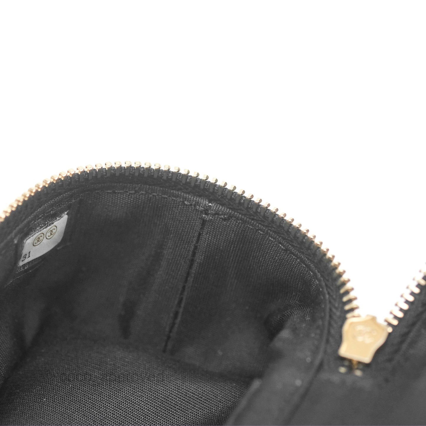 Chanel Quilted Mini Top Handle Vanity With Chain Black Caviar Aged Gold Hardware