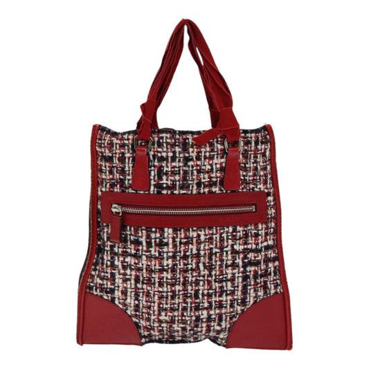 Luxury Prada Hand Bag tweed Red  83493