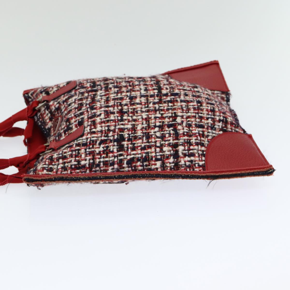 Luxury Prada Hand Bag tweed Red  83493