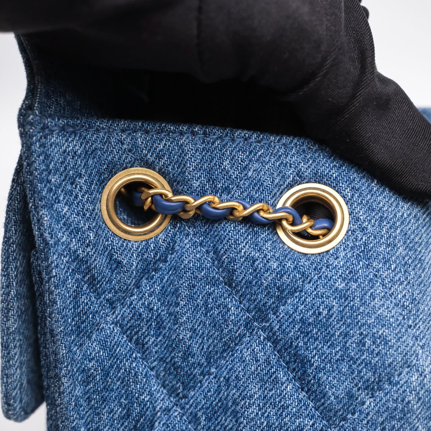 Chanel 25 Mini Washed Denim Aged Gold Hardware