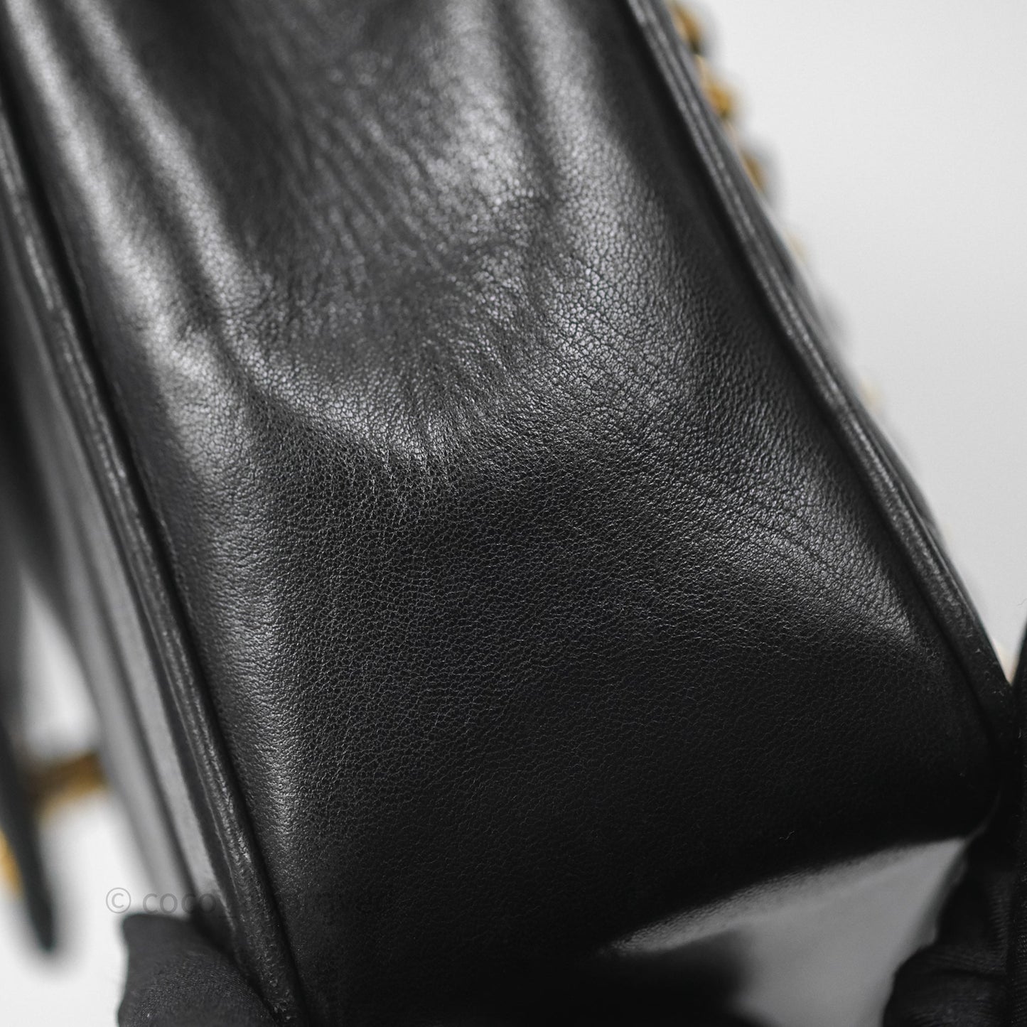 Chanel Vintage Chevron Envelope Flap Bag Black Lambskin 24K Gold Hardware