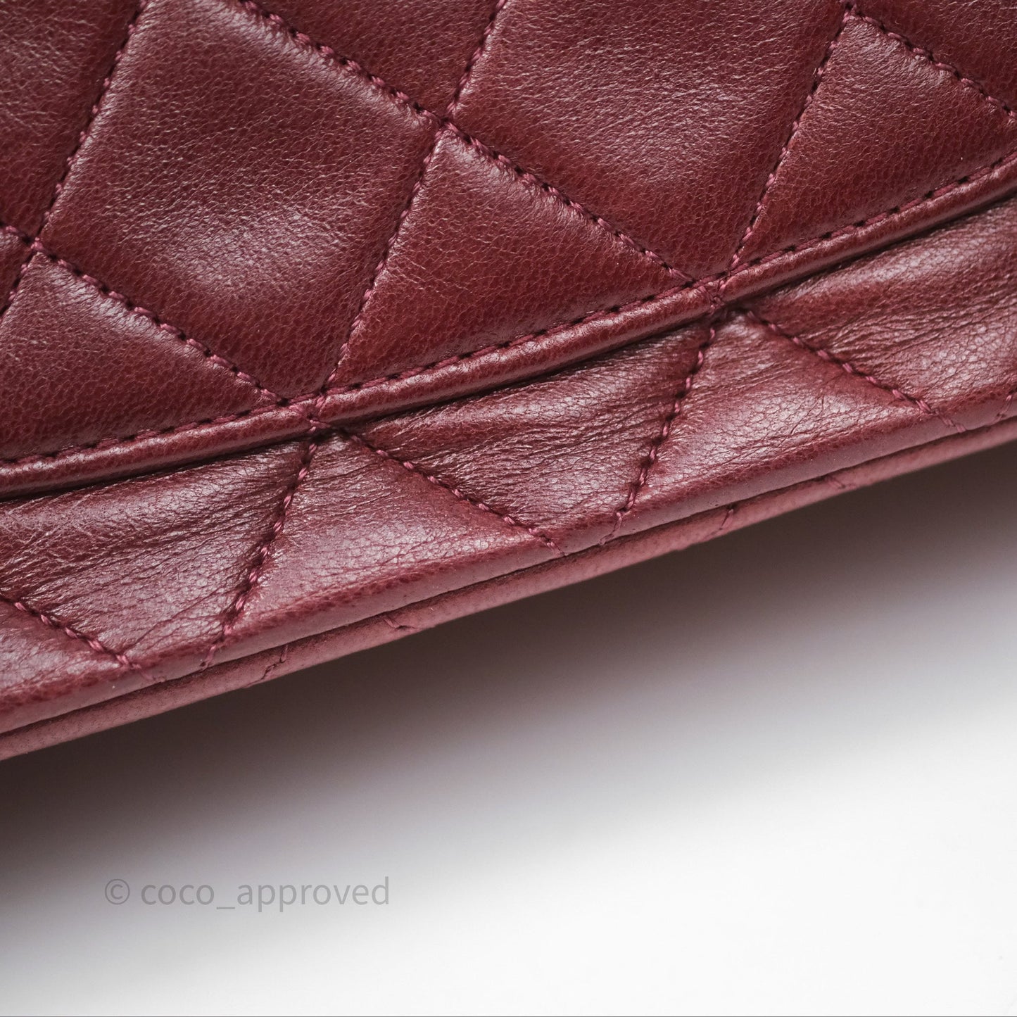 Chanel Vintage Mini Square Burgundy Lambskin 24K Gold Hardware