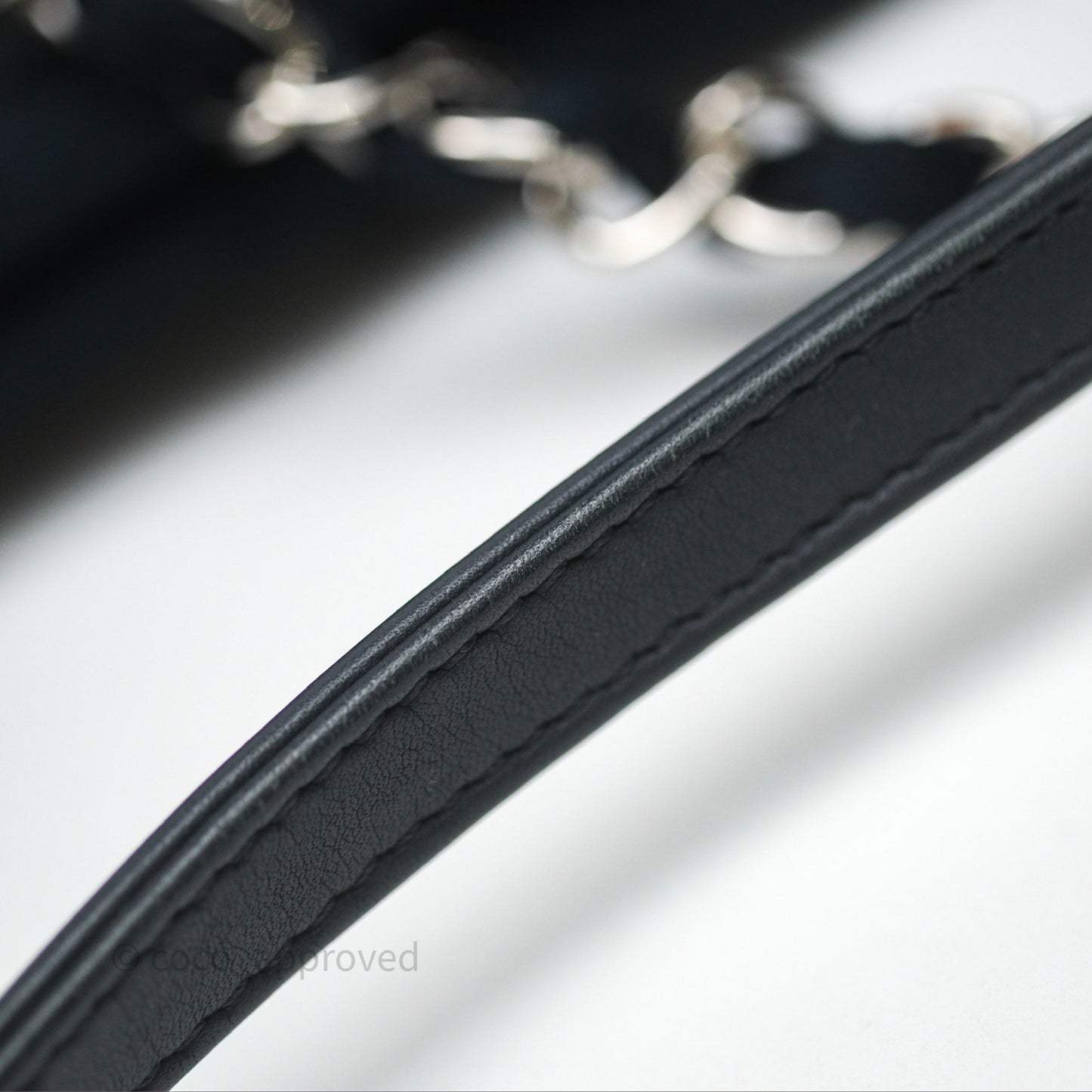 Chanel Medium Deauville Navy Canvas Silver Hardware