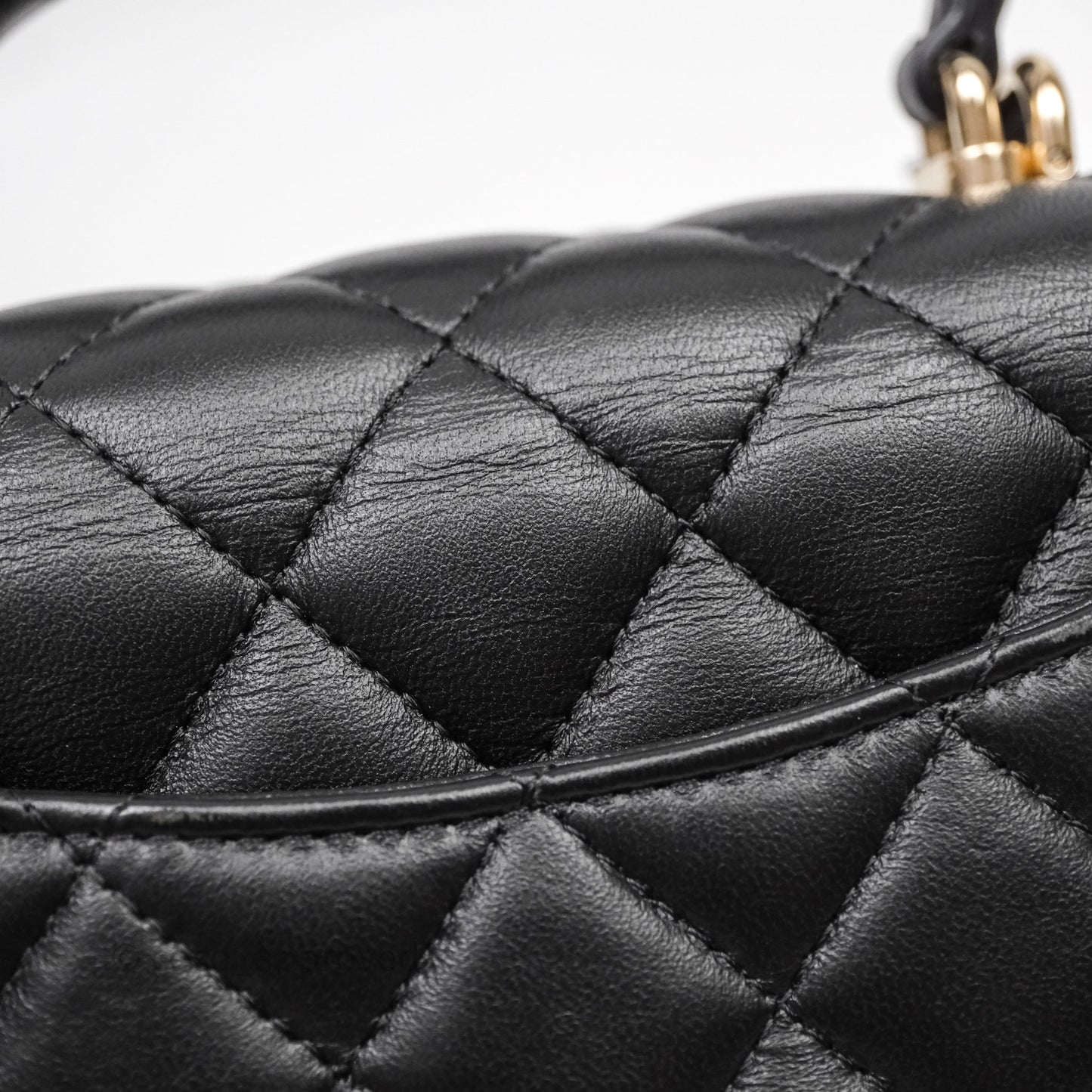 Chanel Top Handle Mini Rectangular Flap With Lion Charm Black Lambskin Gold Hardware