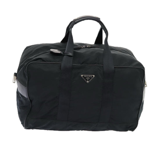 Luxury Prada Boston Bag Nylon Black Silver  83519