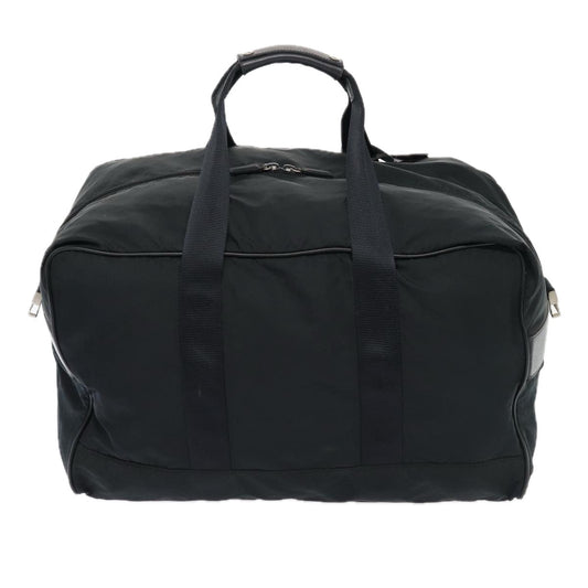 Luxury Prada Boston Bag Nylon Black Silver  83519