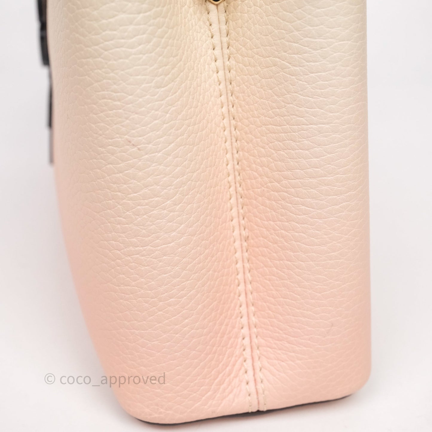 Louis Vuitton Capucines BB Creme Rose Jade Taurillon Leather Gold Hardware