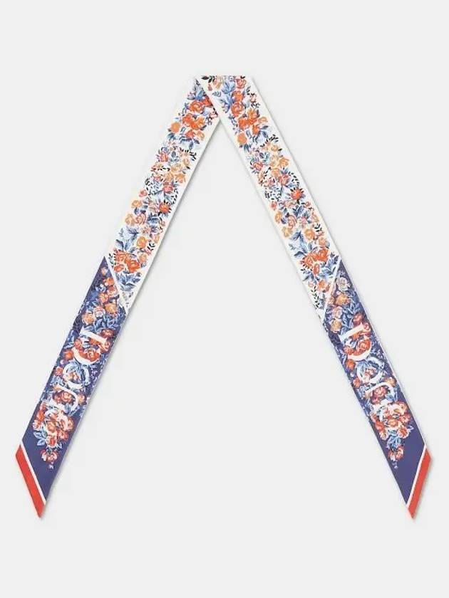 Luxury Gucci Trending 2025 Floral Print Silk Neck Bow Navy Red