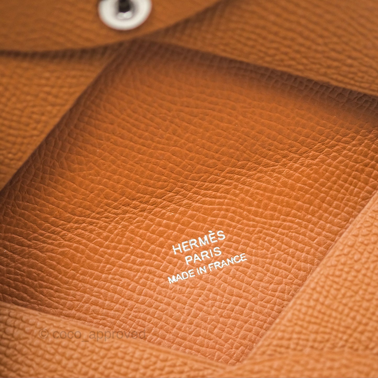 Hermès Calvi Card Holder 37 Gold Epsom Palladium Hardware