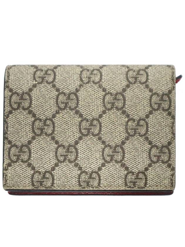 Luxury Gucci Trending 2025 Luxury Gucci Trending 2025 476050 GG Supreme Canvas Cherry Decorated Card Case Half Wallet