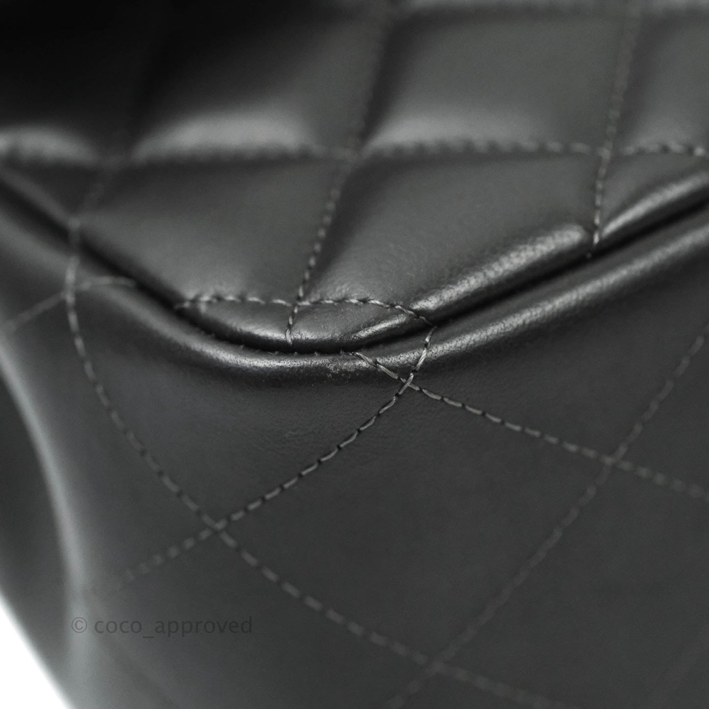 Chanel Jumbo Double Flap Dark Grey Lambskin Silver Hardware⁣⁣