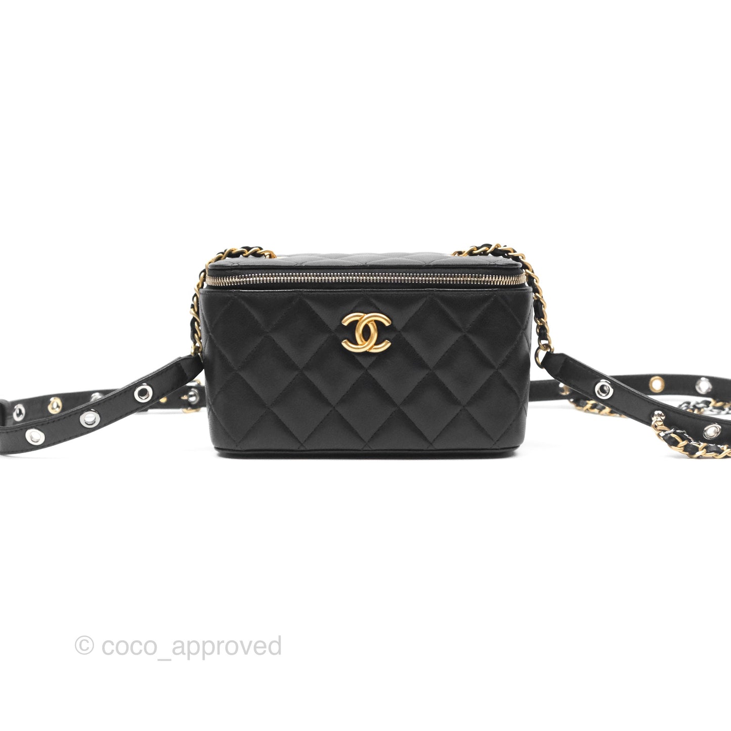 Chanel Vanity With Chain Black Goatskin Mixed Hardware