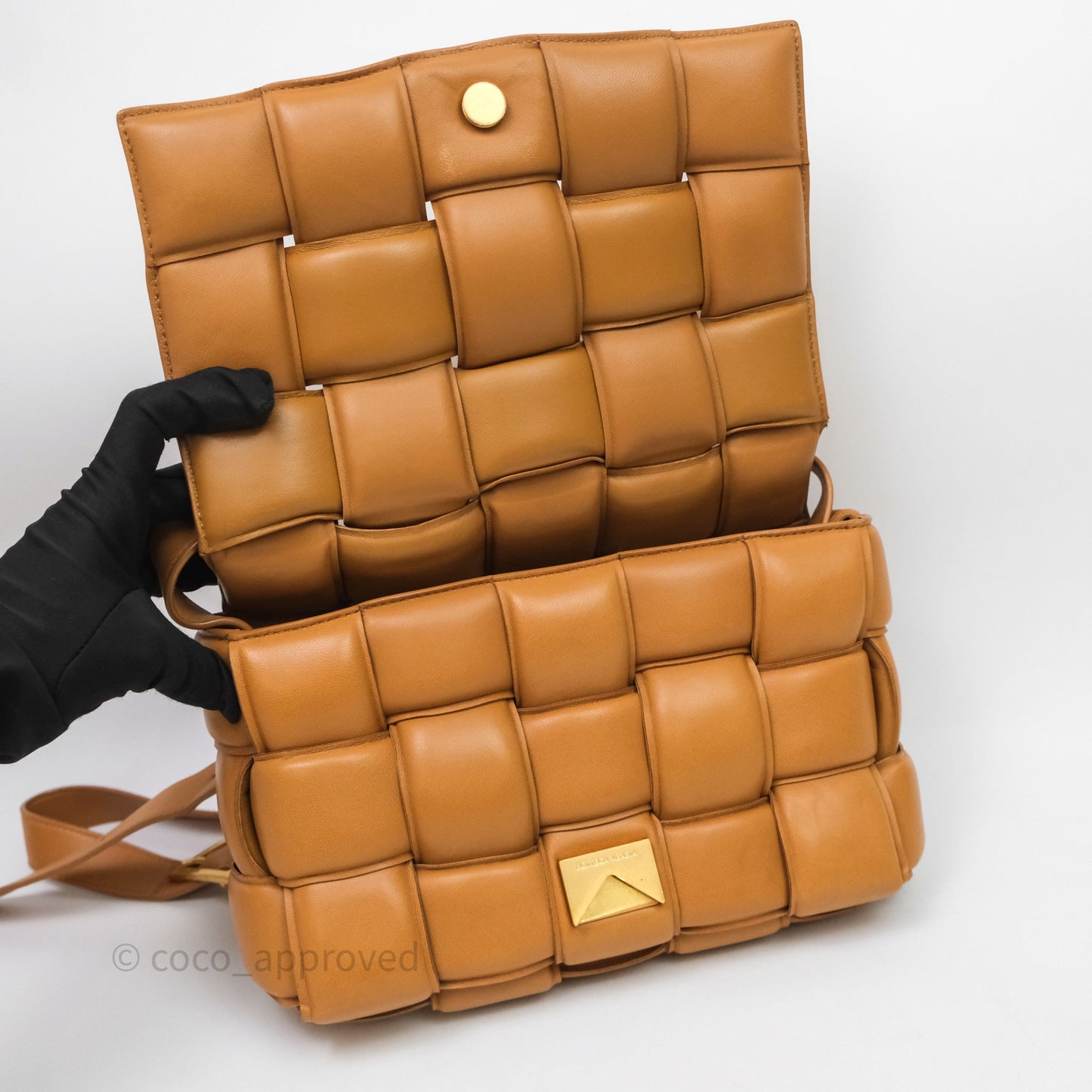 Bottega Veneta Padded Cassette Camel Lambskin