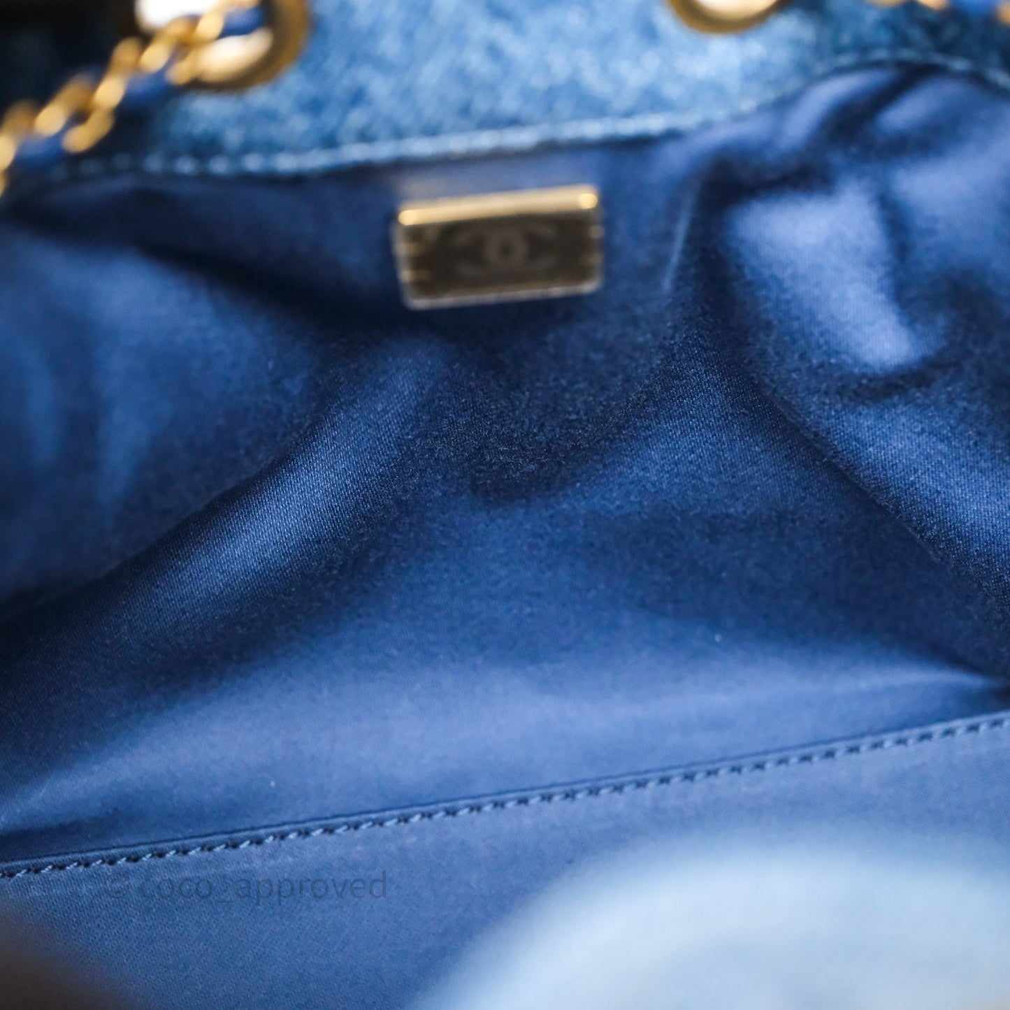 Chanel 25 Mini Washed Denim Aged Gold Hardware