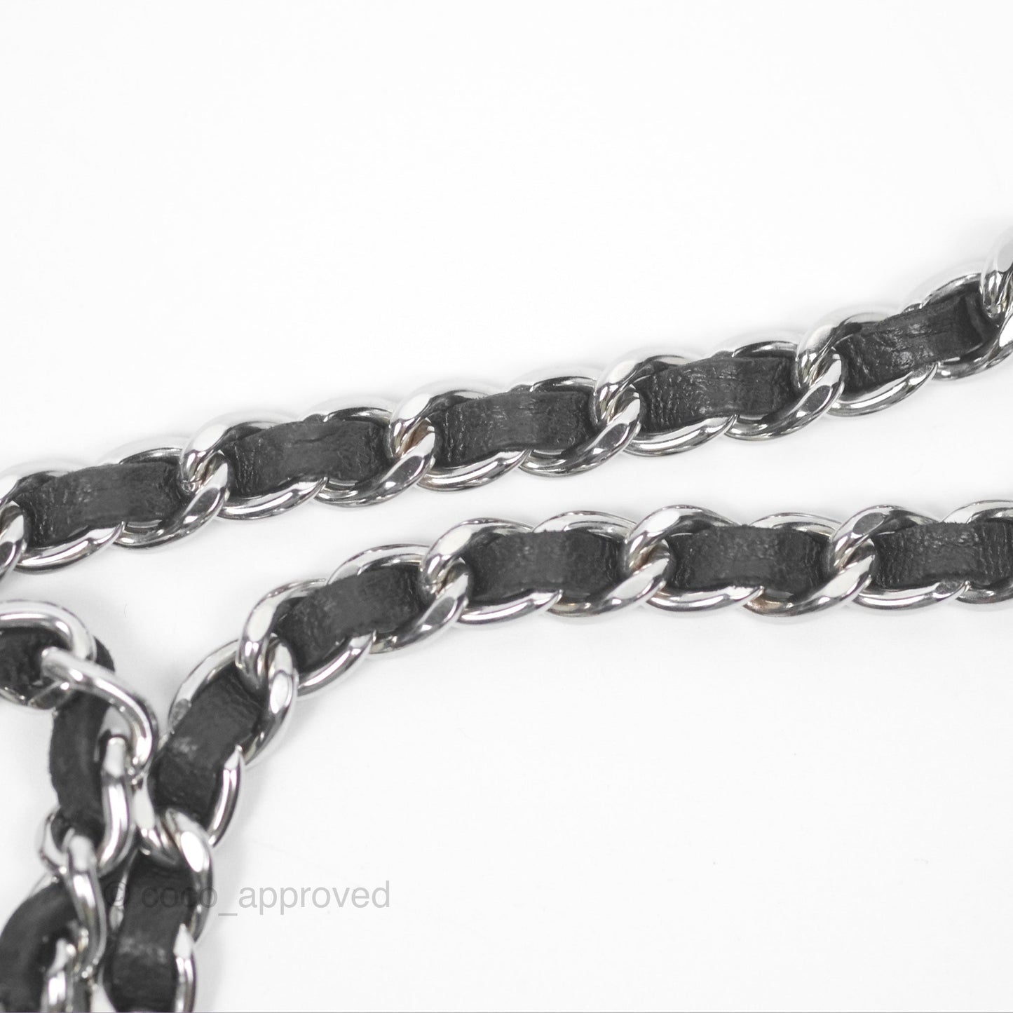 Chanel Quilted Classic Wallet on Chain WOC Black Lambskin Silver Hardware