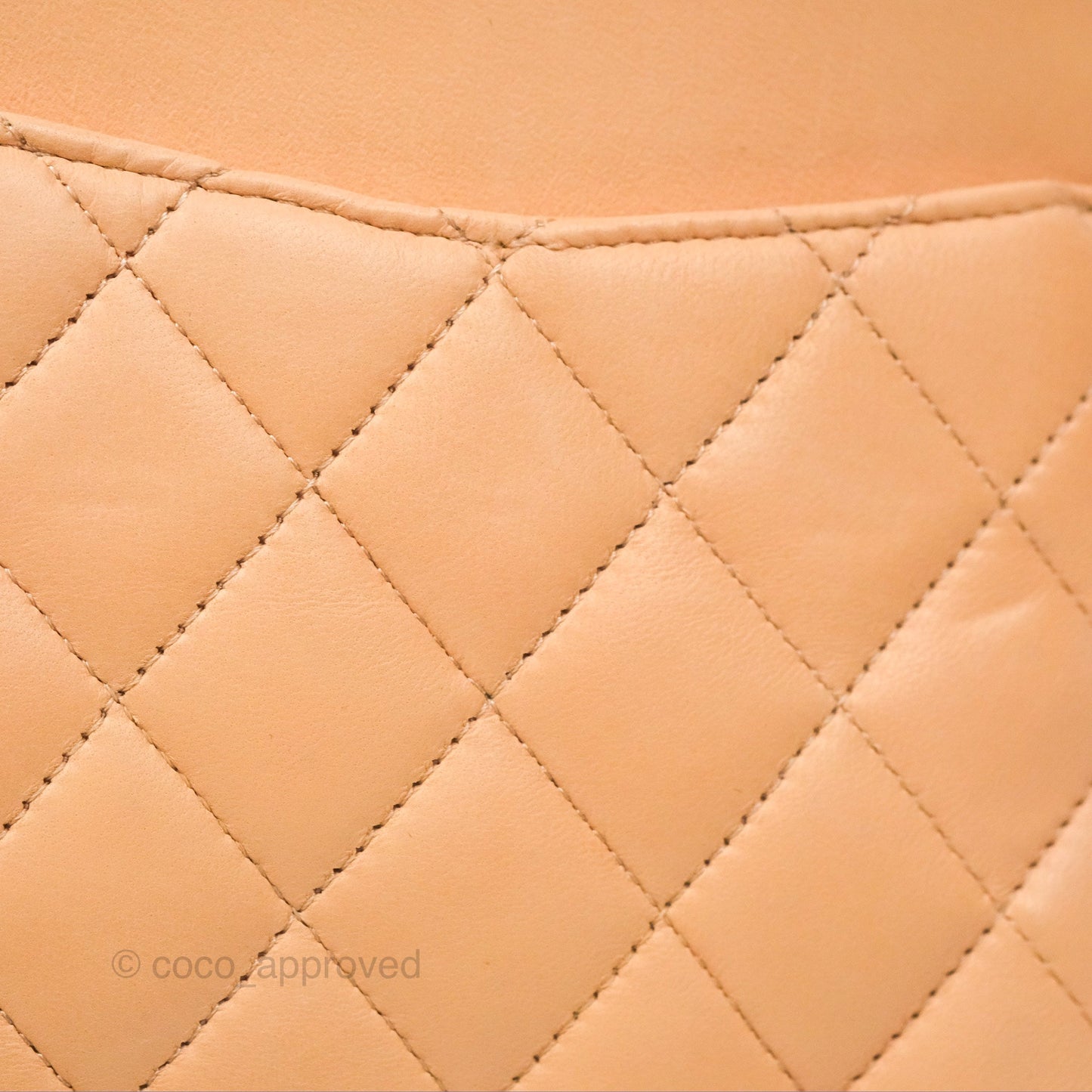 Chanel Classic M/L Medium Flap Quilted Beige Pink Lambskin Gold Hardware