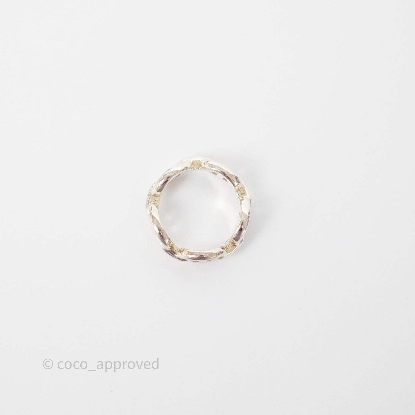 Hermès Chaine d'Ancre Enchainee Ring PM Sterling Silver Size 51