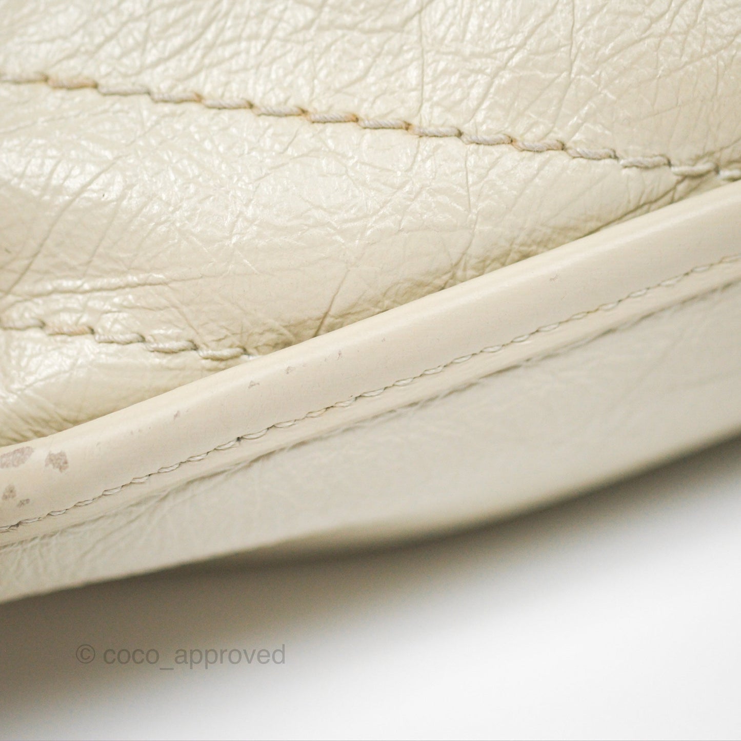 Saint Laurent Niki Baby Chain Bag Blanc Vintage Calfskin Brushed Palladium Hardware