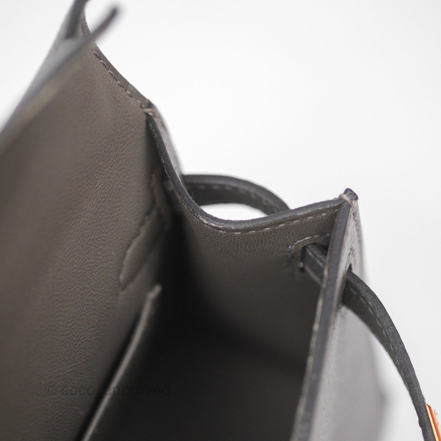 Hermès Mini Kelly II Gris Meyer 0L Epsom Gold Hardware