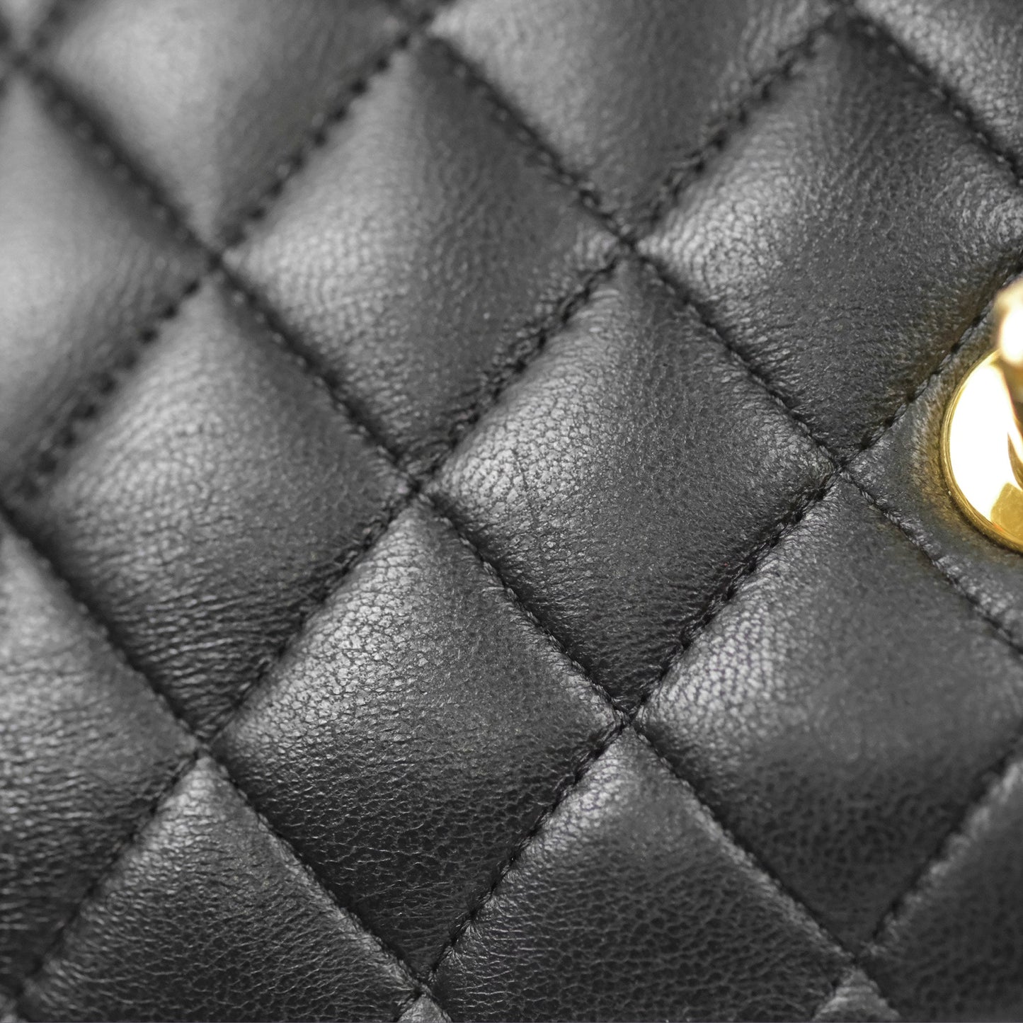 Chanel Classic M/L Medium Flap Quilted Black Lambskin Gold Hardware