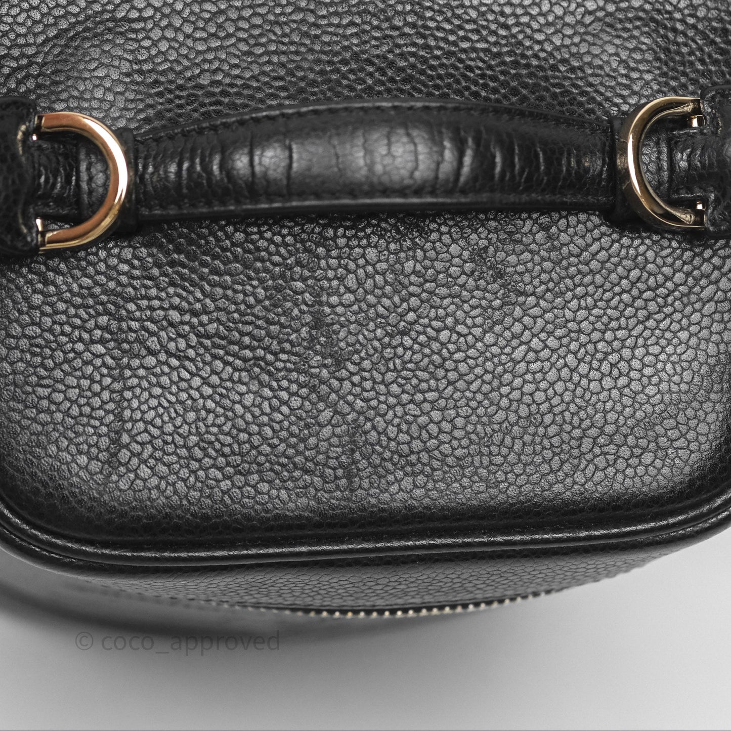 Chanel Vintage Vanity Case Black Caviar Gold Hardware