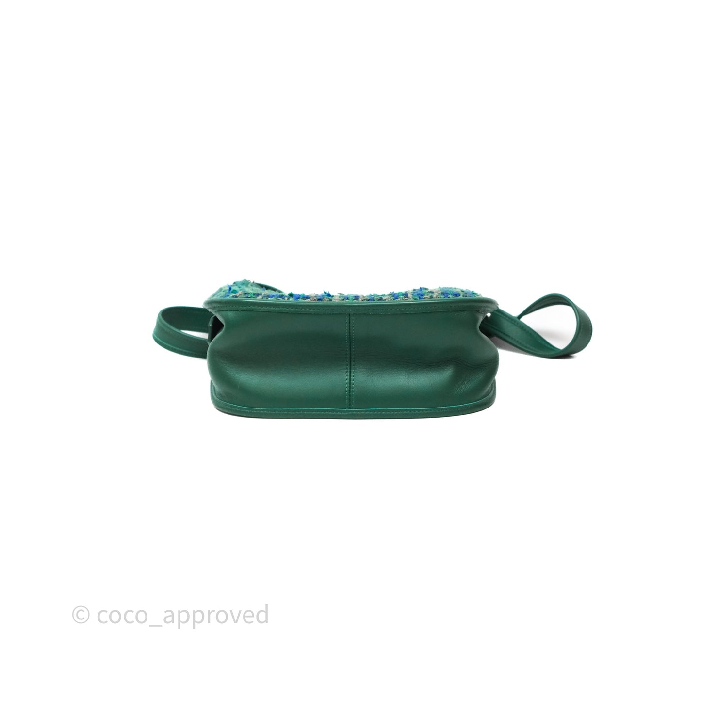 Chanel Tweed Jungle Stroll Hobo Bag Green Silver Hardware