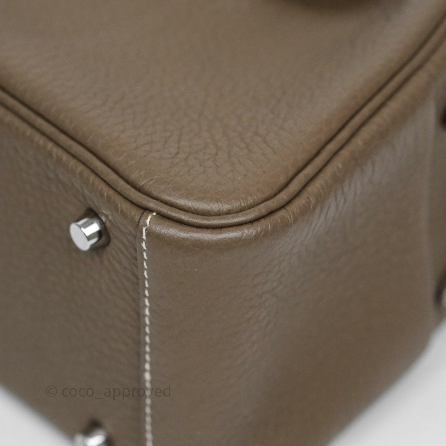Hermès Mini Lindy 20 Etoupe 18 Clemence Palladium Hardware