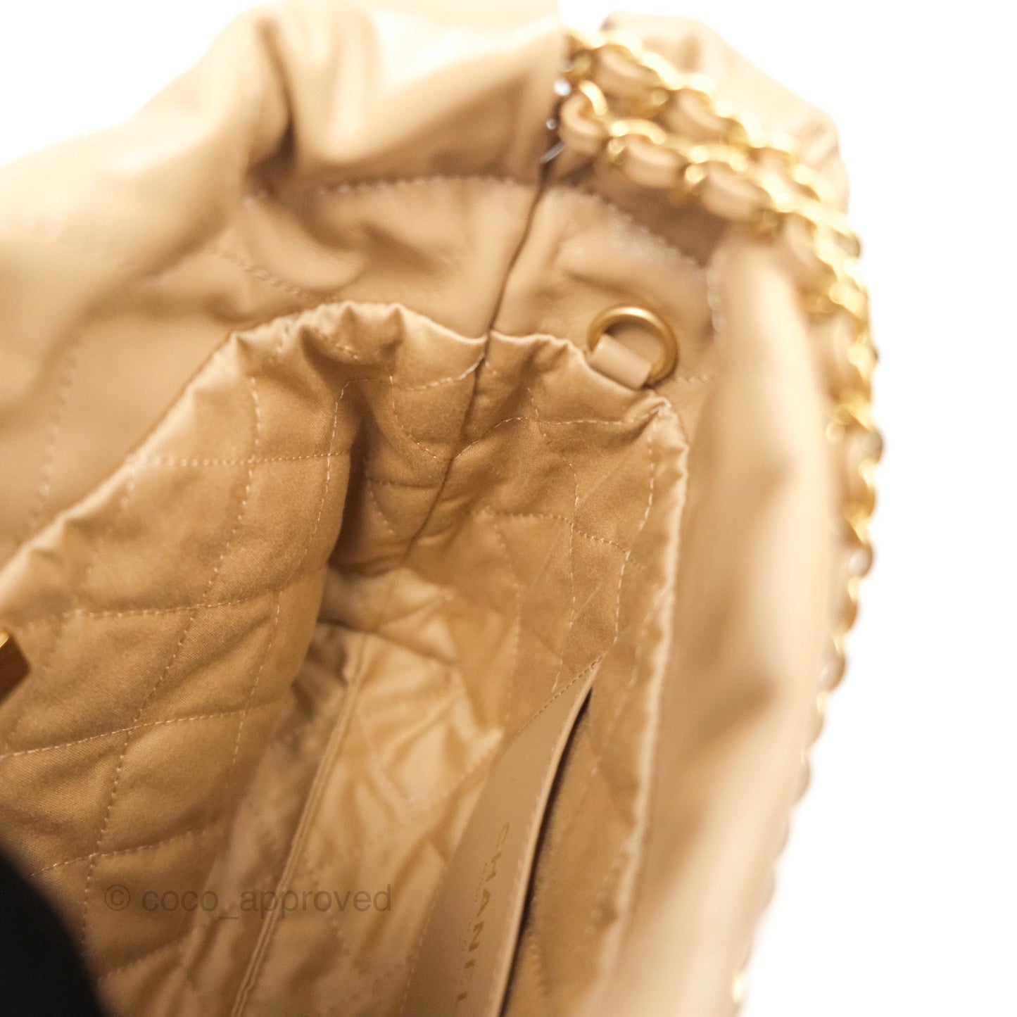 Chanel 22 Mini Bag Beige Shiny Crumpled Calfskin