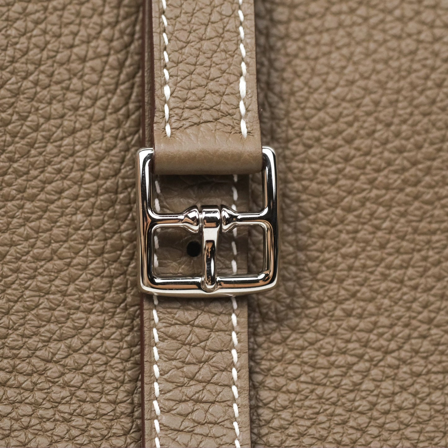 Hermès Halzan 25 Etoupe Clemence Palladium Hardware