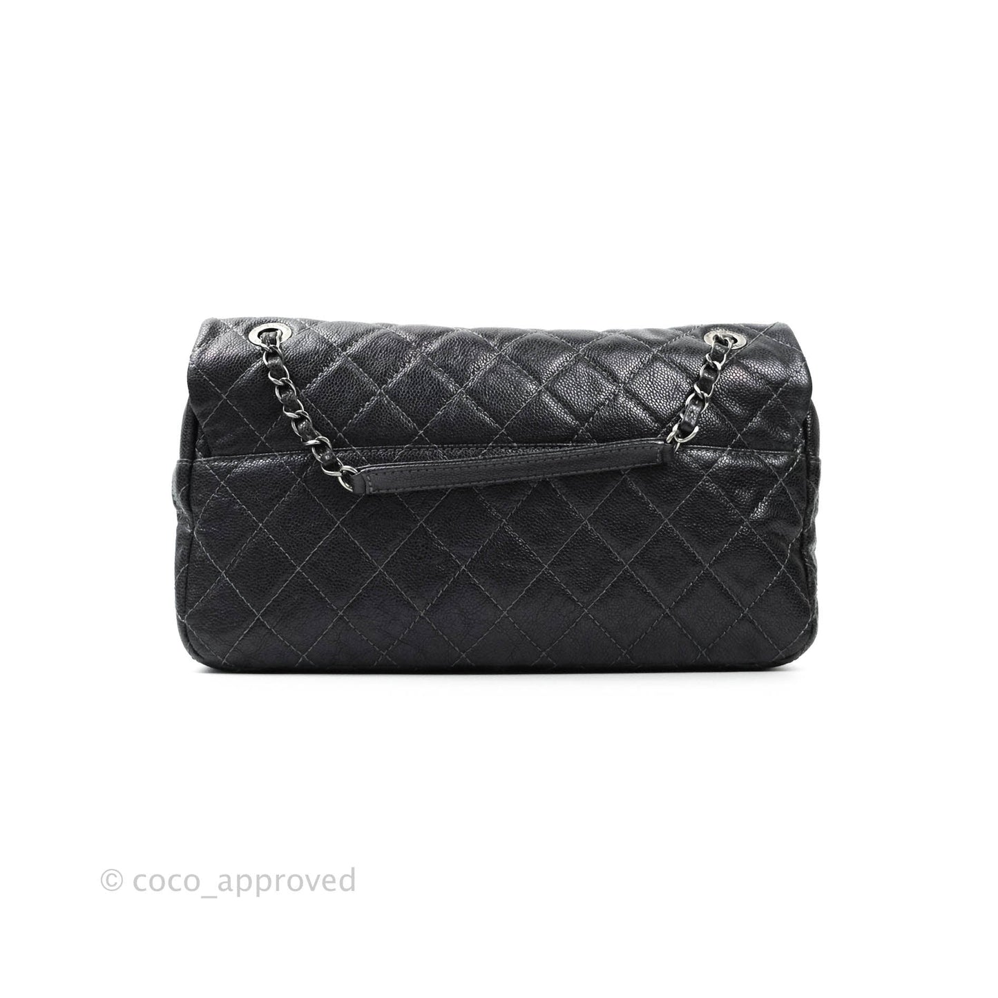 Chanel Jumbo Easy Flap Bag Caviar Dark Grey Ruthenium Hardware