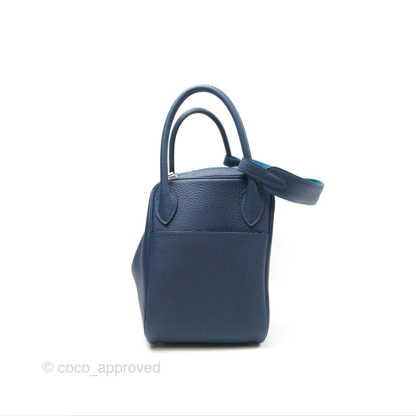 Hermès Lindy 30 Blue Saphir/ Blue Izmir Clemence Palladium Hardware