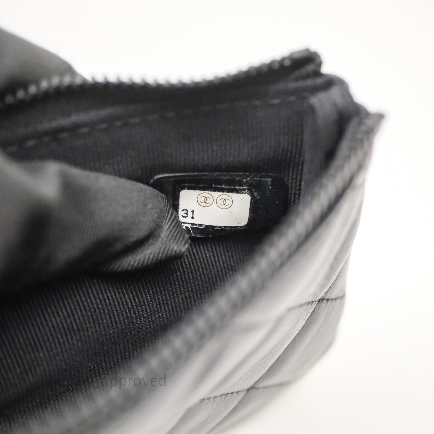 Chanel Classic Mini Quilted O Case So Black Lambskin Black Hardware