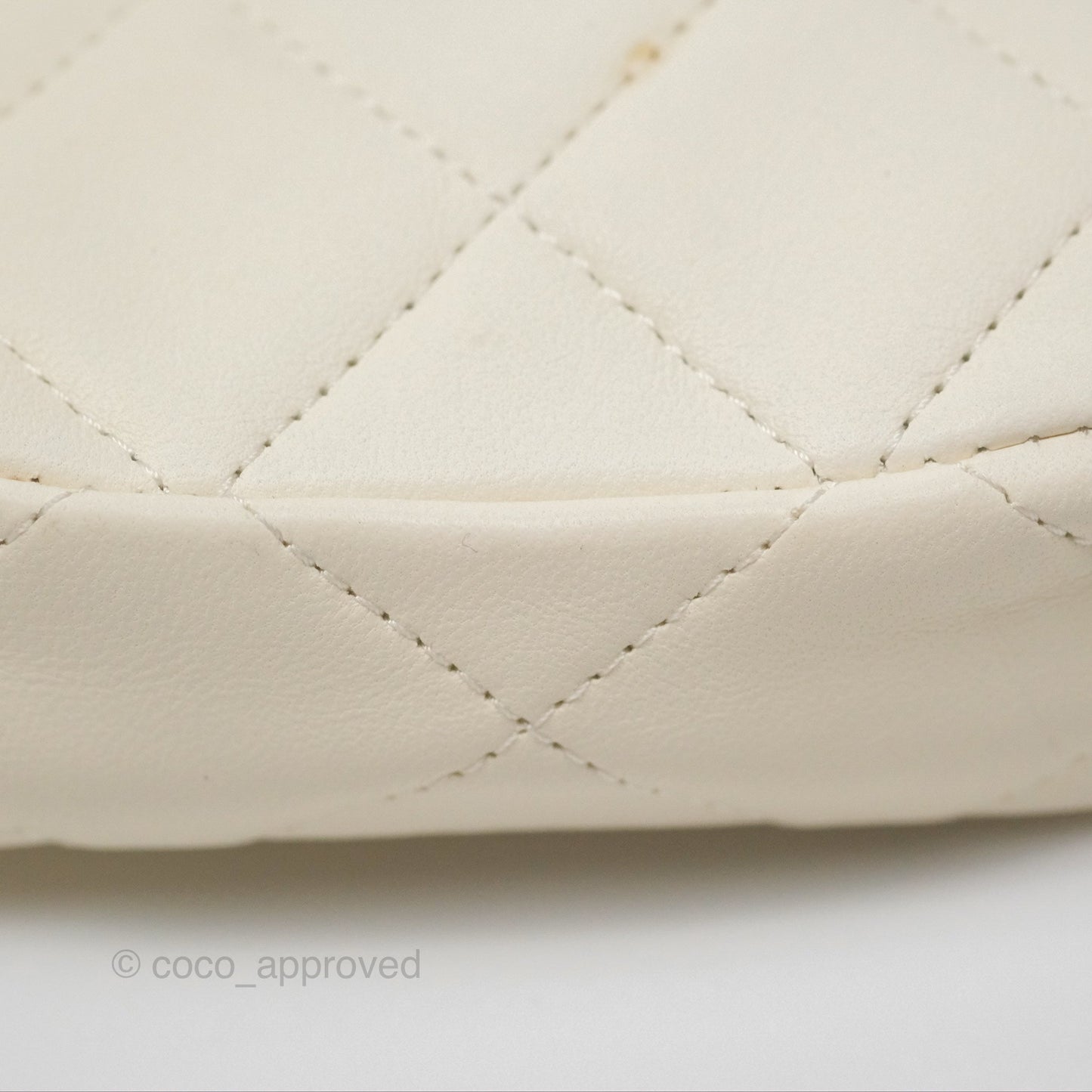 Chanel Mini Square Clutch with Chain Ivory Lambskin Gold Hardware 22C