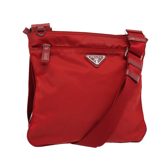 Luxury Prada Shoulder Bag Nylon Red  83691