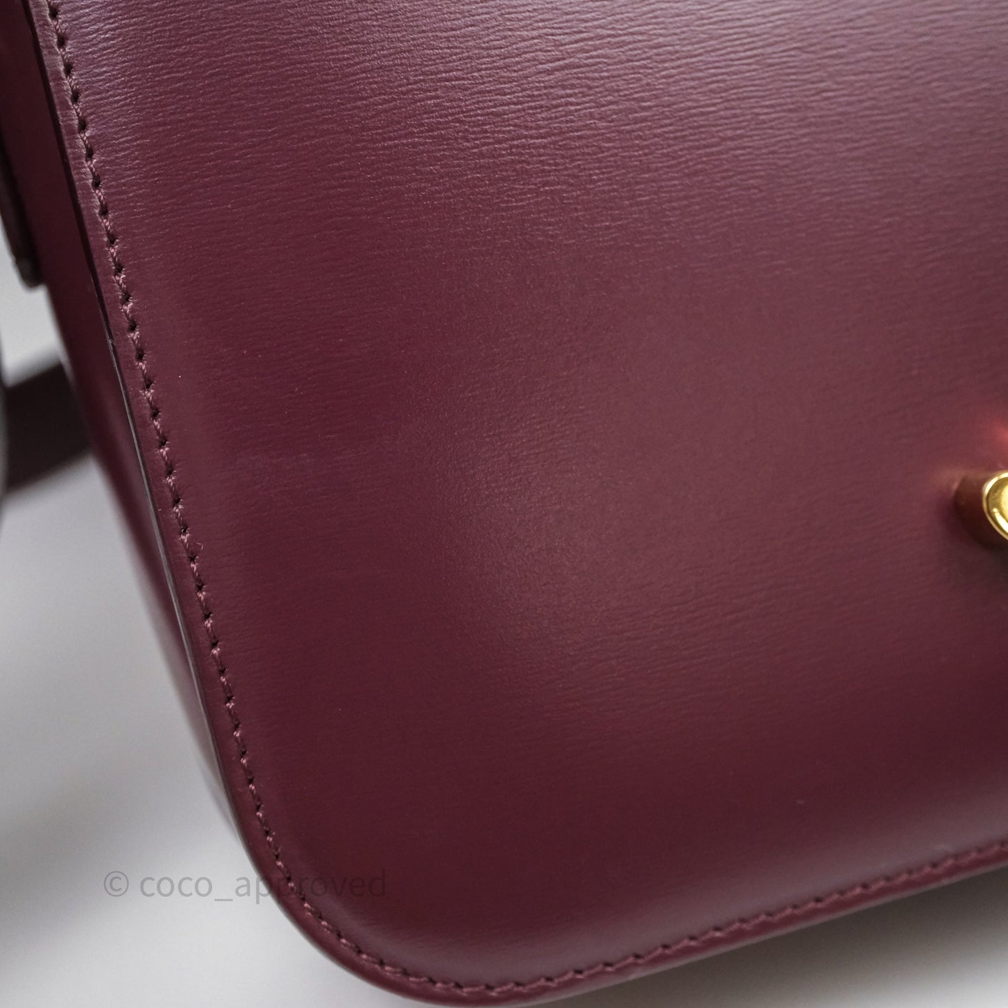 Celine Medium Triomphe Acai Burgundy Shiny Calfskin Gold Hardware