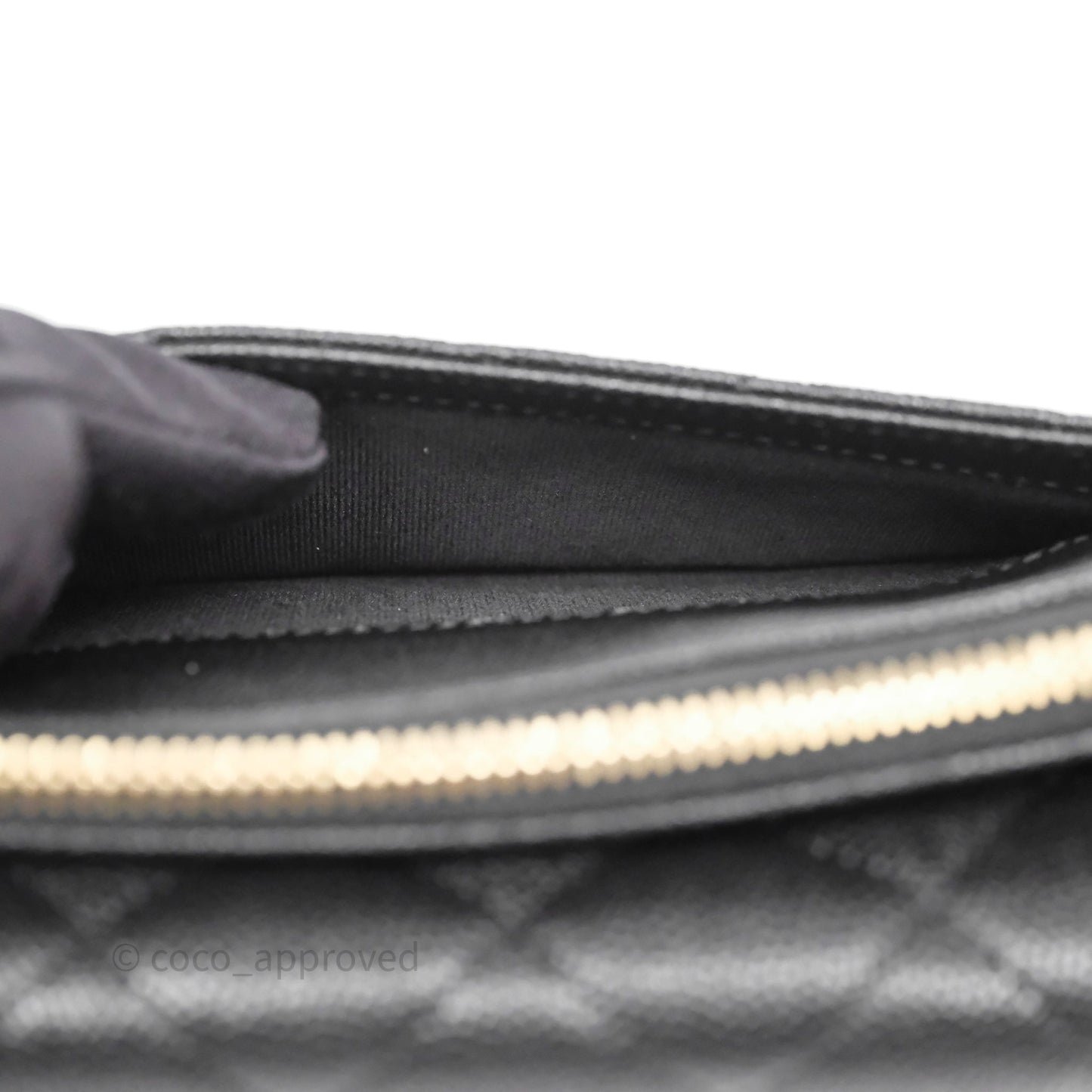 Chanel Classic Flap Phone Holder With Chain Black Caviar Gold Hardware