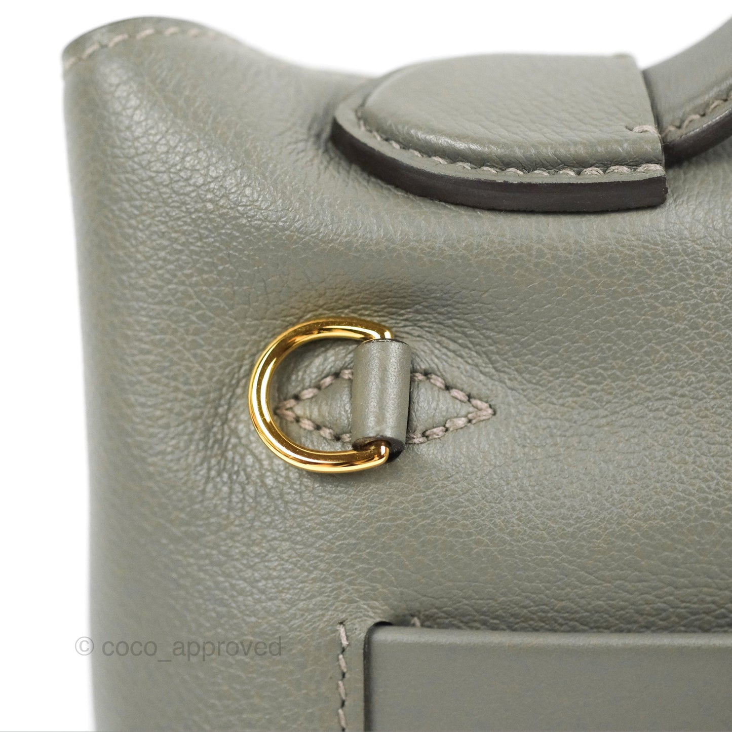 Hermès 24/24 21 Mini Gris Meyer 0L Evercolor/Swift Gold Hardware