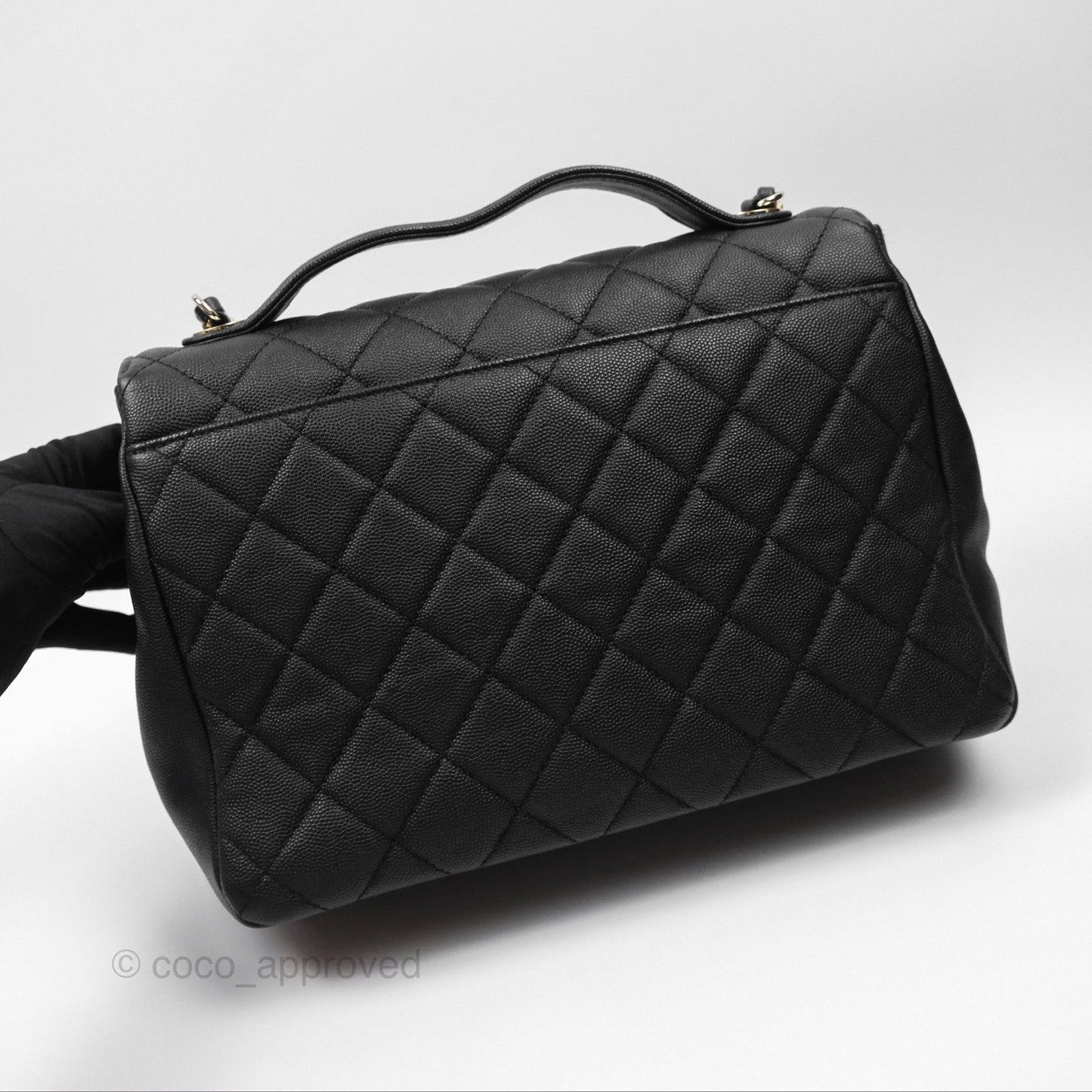 Chanel Quilted Large Business Affinity Flap Black Caviar Gold Hardware