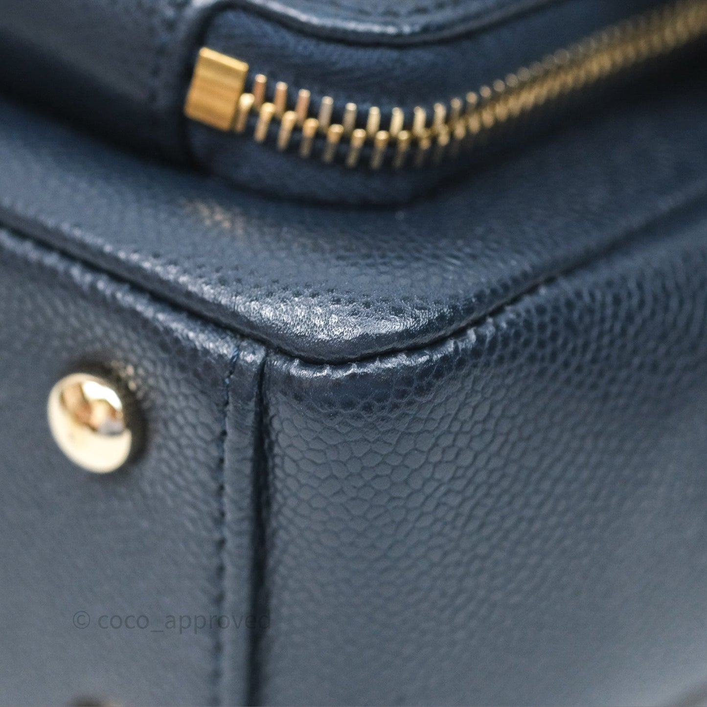 Chanel Quilted Small Business Affinity Flap Navy Caviar Gold Hardware