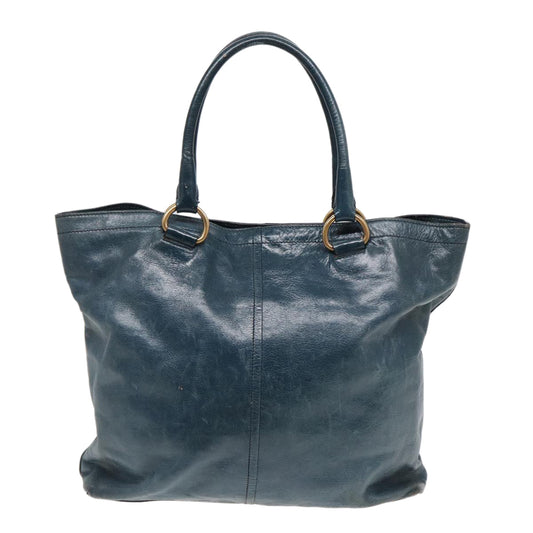 Luxury Prada Tote Bag Leather Navy  83700
