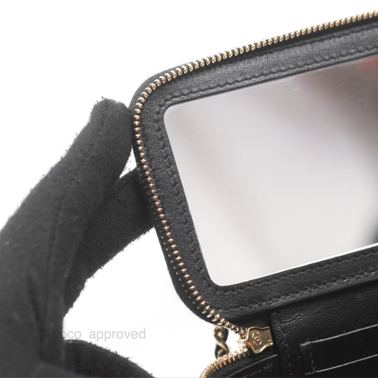 Chanel Top Handle Vanity Rectangular Black Lambskin Gold Hardware