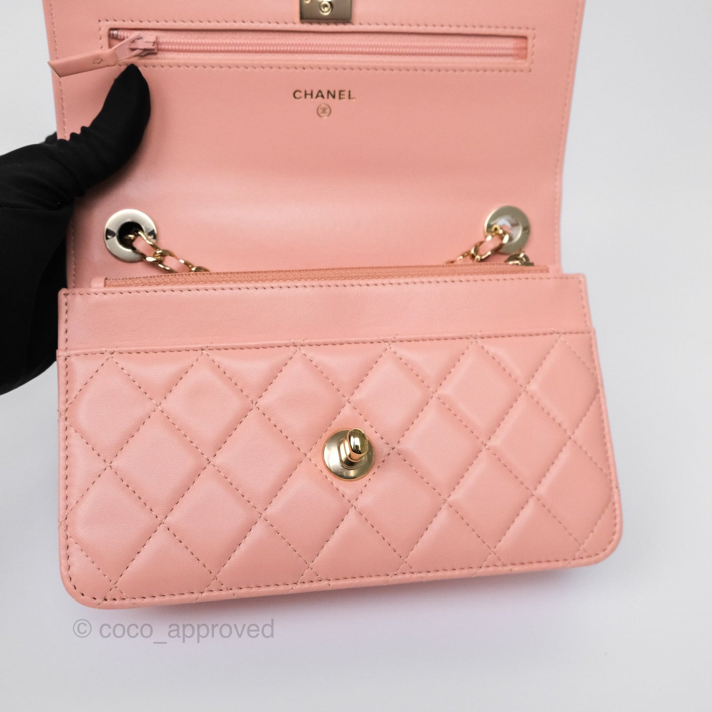 Chanel Trendy CC WOC Quilted Salmon Pink Lambskin Gold Hardware