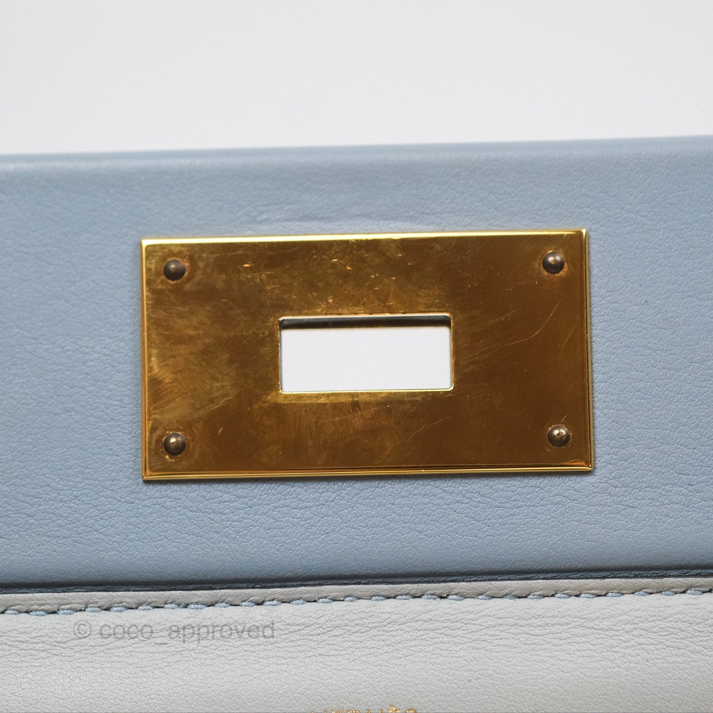 Hermès 24/24 21 Mini Bleu Lin J7 Evercolor/ Swift Gold Hardware
