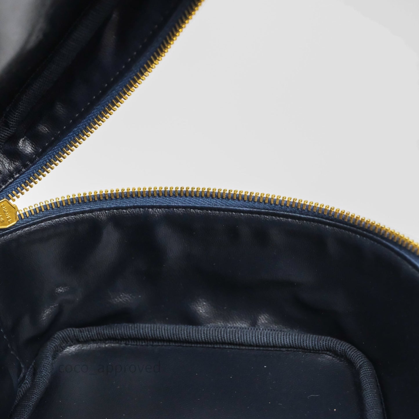 Chanel Vintage Vanity Case Denim Aged Gold Hardware