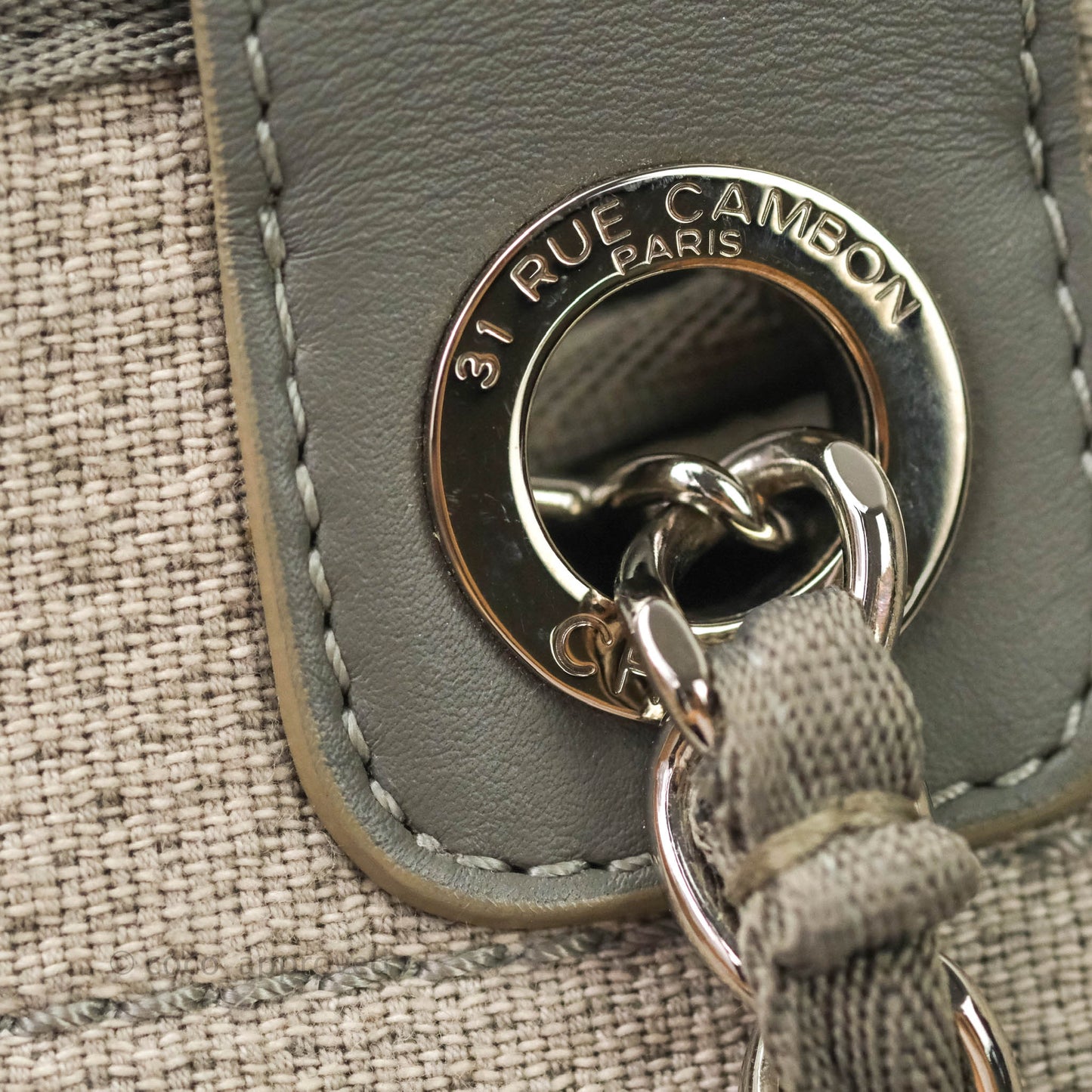 Chanel Large Deauville Grey Canvas Silver Hardware