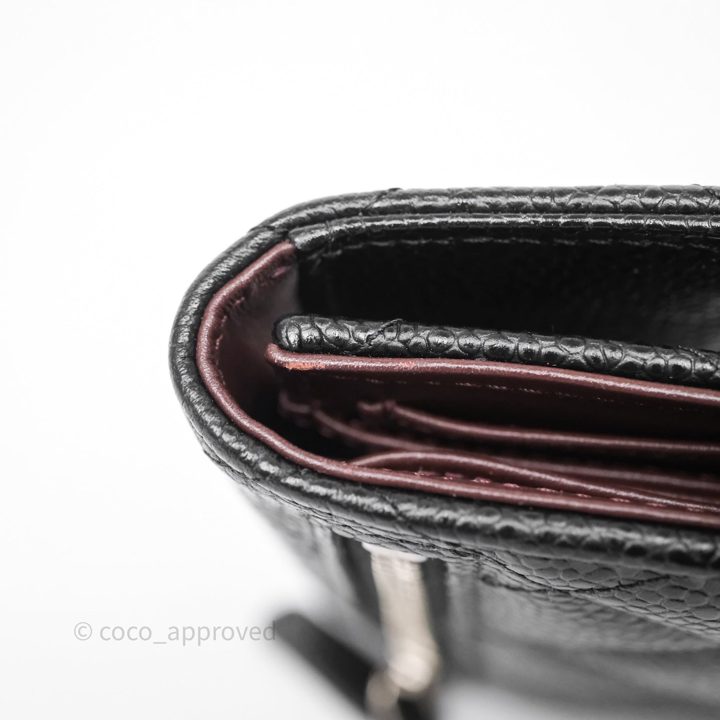 Chanel Classic Short Flap Wallet Black Caviar Silver Hardware