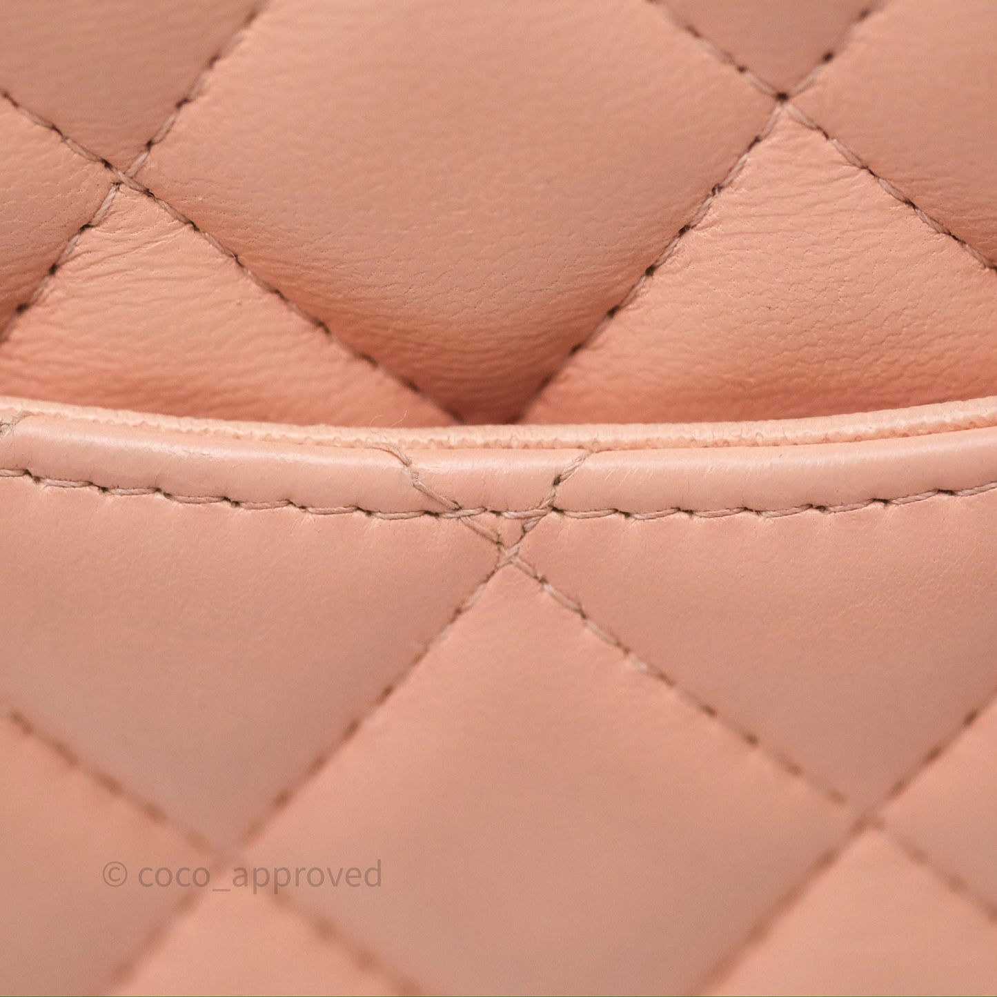 Chanel Mini Square Flap Quilted Beige Pink Lambskin Gold Hardware